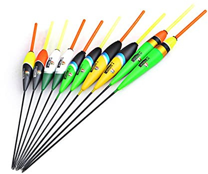 Angelposen Posen Set, 10 Stück Fishing Angelposen Bobbers Bunte Fischen Float schwimmt Barguzinsky Tannen Holz Schwimmer Gesetztes Fischen Geräte