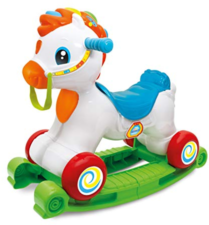 Clementoni - Juguete bebé correpasillos, Caballito balancín Interactivo, con Sensor de Movimiento, Sonidos y Canciones, 61785