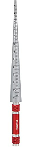 Fdit Righello di Apertura in Acciaio con Calibro, spessimetro a Cuneo con Scala di Diametro Tondo Completo, Righello di misurazione per l'ispezione del Foro, precisione 0,1 mm - Portata(3-15mm)