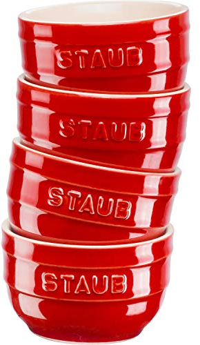 STAUB Set of Ramekins, 4 pcs (x4 ramekins 9 cm), Cherry