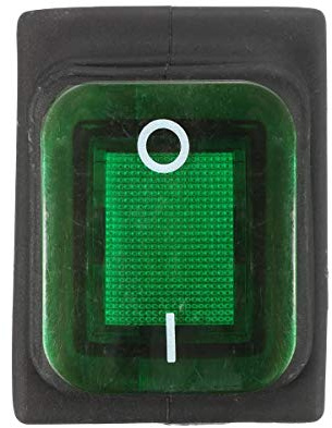 mdtep 1pcs 16A 250V 4pin Interrupteur à Bascule étanche avec Lampe de Lampe DPST on/Off - Vert Petit composant
