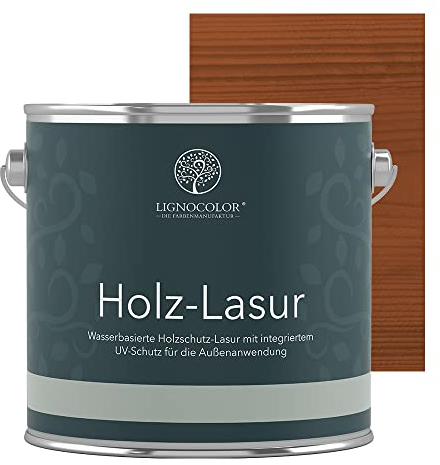 Lignocolor Holzlasur Braun 2,5L | Holzschutzlasur für Außen & Innen | Holz, Zäune und Gartenmöbel | UV- und Witterungsschutz