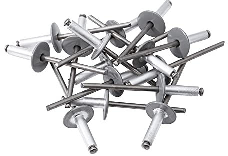 Hochwertige Fassadennieten Ø 5mm x 14, 16, 18mm, Blindnieten, Dichtnieten, Zugnieten in verschiedenen Farben und Längen MADE IN GERMANY (200, Ø 5mm x 14mm, Staubgrau (RAL 7037))