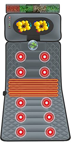 LZTET Comfier Colchoneta Masaje Cuerpo Completo, Masajeador Espalda Shiatsu Calor ColchóN Masaje Vibratorio, Almohadilla Masaje Shiatsu Cama, Masajeador para Cuello Espalda, Premiumversion