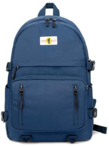 VARLIVOO Donna Zaino Università Zainetto 14 pollici Laptop Zaino Uomo Borse Zaino del Borse da Scuola per Ragazze Ragazzi Adolescenti College Viaggio Scuola Poliestere Blu