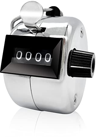Qiuyan Metal Hand Held Tally Counter 4-digit Mechanical Clicker Counter Clicker for Sport Stadium Coach and Other Event