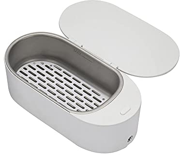 Nettoyeur à ultrasons 400 ML Nettoyant sonique pour Bijoux 47 kHz Nettoyant Professionnel pour Lunettes, bagues, Bijoux, Montres, prothèses dentaires, Blanc