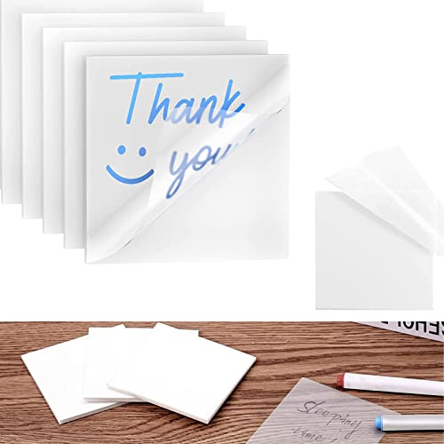KKNE Selbstklebende Notizen, transparent, 250 Blatt, wasserdicht, wiederverwendbar, entfernbar, selbstklebend, 75 x 75 mm, PET, ideal für Zuhause, Schule, Büro