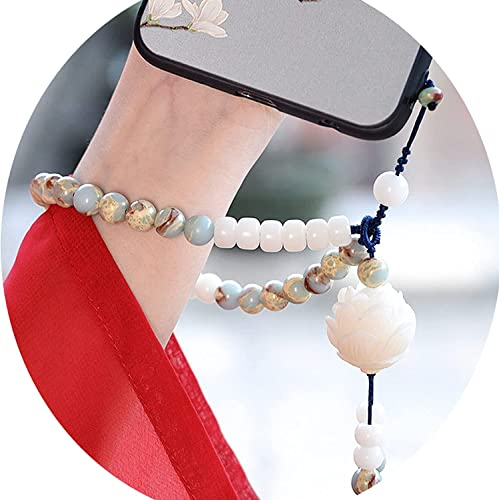 MOBEBI Armband, Handy-Handschlaufe, Buddha-Perlen, Handy-Strap, Schlüsselband, hängender Anhänger, chinesischer Stil, Armband-Zubehör, A (Color : B) (Color : OneColor)