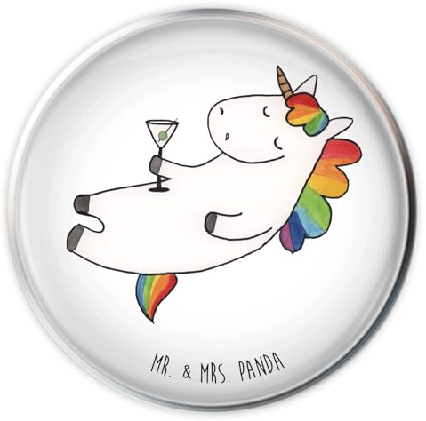 Mr. & Mrs. Panda Ablaufgarnitur Einhorn Cocktail - Geschenk, waschbeckenstöpsel, Waschbecken Verschluss, Einhörner, Geburtstag, Sekt, Ablaufstopfen, Caipirinha, Stöpsel, Ausguss, Freundin, Cuba Libre