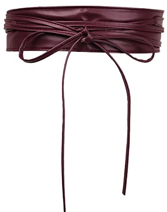 Duories Taillienguertel Pu Leder,Damen Breiter Obi Gürtel Taillengürtel Taille Band für Damen Mädchen,für Hochzeiten,Partys,Bankette,Abschlussbälle,Zeremonie,für Taillenumfang von 60-90cm,Weinrot