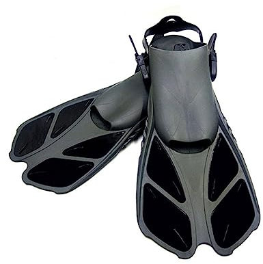 YIORYO Lange Tauchflossen, weiche Tauchflossen mit offenem Absatz, TPR Slip-on-Typ, Schwarze Schwimmflossen for Schnorcheln for Taucher for Sommertauchen (Size : M/L/XL)