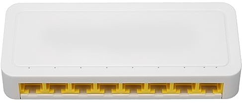 GOWENIC Conmutador Gigabit Ethernet de 8 Puertos, Divisor Micro Ethernet de Escritorio Conmutador de Red LAN RJ45 Hub Divisor, Diseño sin Ventilador Optimizado para el Tráfico Plug and