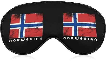 Schlafmaske mit norwegischer Nowway-Flagge, Augenschutz zum Schlafen, Augenbinde mit verstellbarem Riemen, blockiert leichtes Nickerchen bei Nacht, Reisen, für Männer und Frauen