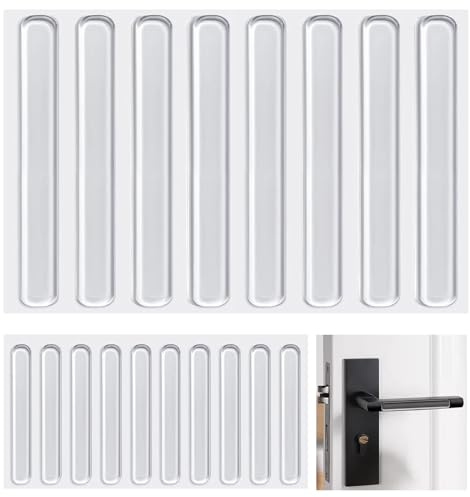 Misuyue Elastikpuffer Transparent Selbstklebend Möbelstoßstangen 18pcs | Silikon Türklinkenpuffer Wandschutz für Schubladen, Schränke, Tiefkühltruhe, Toilettendeckel (10 x 63mm+8 x 15mm)