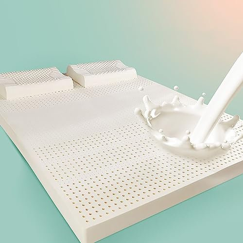 NaKeah 100% natürliche Latex Matratze Toper Bio atmungsaktiv und komfortabel - Porenbelüftung - Tiefe, verjüngter Schlaf,7.5cm,100x190cm