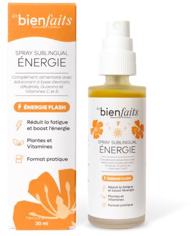 SPRAY ENERGIE | Action rapide | Effet coup de fouet | Boost le Tonus | Réduit la Fatigue | Gout Agrumes | Vitamine C, Acérola, Guarana | Sans sucre ajouté & sans alcool | 40 jours