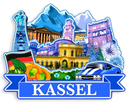 Quwsne Kühlschrankmagnet Kassel Deutschland Kühlschrankmagnet Stadt Reise Souvenirs Touristengeschenke 3D klassische Sehenswürdigkeiten handgefertigt Handwerk Heimdekoration -1242, QS-WC-1242