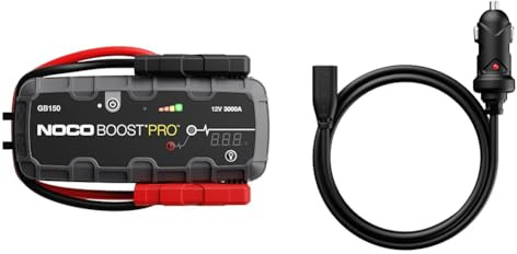 NOCO Boost Pro GB150, 3000A - 12V UltraSafe Starthilfe Powerbank & GBC011 Boost X 65W 12V- Autoladegerät für GBX45, GBX55, GBX75 und GBX155 UltraSafe-Lithium-Starthilfen