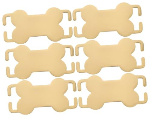 INOOMP 6stücke Edelstahl Hundemarken Im Knochen-design Leere Hundemarke Für Haustiere Personalisierbar Mit Namen Und Telefonnummer Geeignet Für Hunde Katzen Und Kleine Tiere