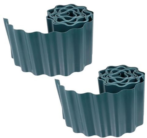 Mipcase 2rotoli Bordura per Paesaggio Giardino Bordura del Prato Decorativa Recinzione in Plastica per Giardino per Aiuole per Paesaggio