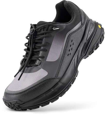 FitVille Mens Wide Fit Walking Trainers Hiking Shoes | Arch Support, Non-Slip, Outdoor, for Trekking Camping Climbing