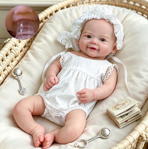 Gileutay 33cm Muñeca Bebé De Silicona Sólida Completa Niña Muñeca Reborn Realistas Prematuro Pintado a Mano Que Parecen Real Recién Nacidos para Juguete Niños