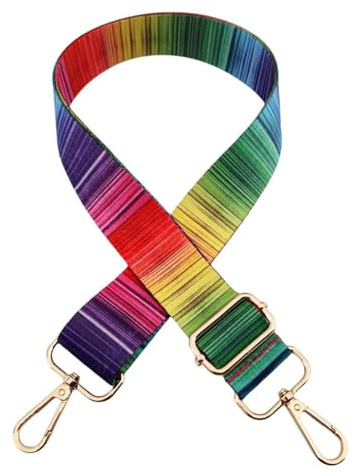 Taschengurt 3,8 cm Schulterriemen Regenbogen Verstellbarer Breiter Schultergurt Längenverstellbarer Schultergurt Tragegurt Umhängegurt Taschenriemen für Damen und Herren 72–130 cm