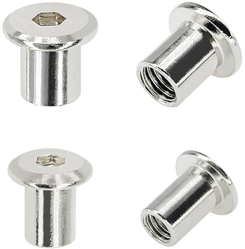 60 PCS Hex Socket Insert Nuts, Bolt Sleeve, Barrel Nuts for Furniture Connection