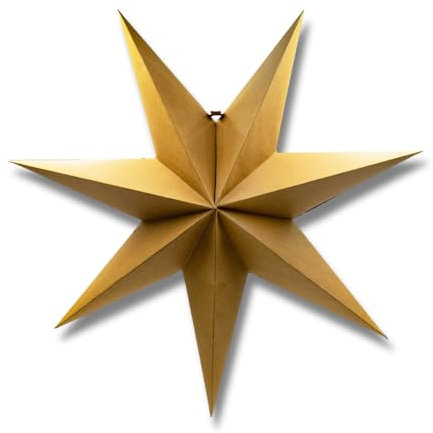 3 Pagen® Weihnachtsstern zum Aufhängen, Deko-Stern Weihnachten, Kraftpapier-Stern für Fenster, Türen und Wände, faltbar und wiederverwendbar, Fenster-Deko Weihnachten, Adventsstern 60 cm, 1 Stück