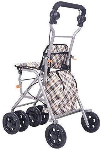 Aioneer Einkaufswagen Senioren Walker Gehgestell Gehhilfe Mobilitätswagen Leichter Kinderwagen Roller Faltbar Mit Sitz Und Tasche 4 Räder Interessant
