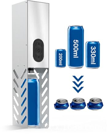 Automatischer Dosenpresse für Recycling, elektrische Wandmontage, Dosenpresse für 340 ml ~ 473 ml Aluminiumdosen – Soda, Cola, Bierdosen – Müllpresse