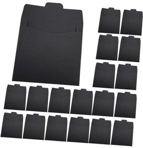 HOODANCOS 100pcs Black Kraft Paper Cd Envelopes Multi-Functional Cd DVD Packaging Sleeves Cardboard Sleeves for DVD Storage and File Organization