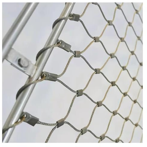 VXHCS Seilnetz Aus Edelstahl 304, Kabelbalustrade 6cm/2mm Langlebiges Hirschzaunnetz, Geländer-Treppensicherheitsnetz (0.6x12m)