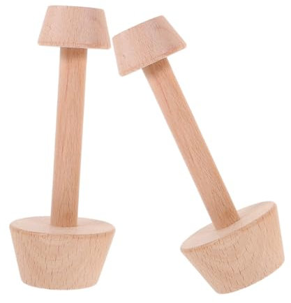 PAMINGONO 2pcs Egg Cooking Moulds Double-Headed Wooden Tart Pastry Press Tool Robust Kitchen Tool Ergonomic Handle for Baking