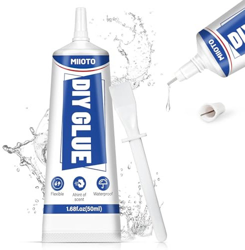 Miioto Pegamento Modelismo, Pegamento Manualidades, Cola Blanca Manualidades, Pegamento Artesanal Para Hobby y Bricolaje - Adecuado para Maquetas, Manualidades, Papel, 50ml