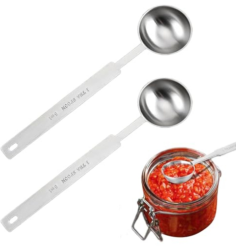 2Pcs Teaspoon (5 mL | 5 cc | 1 TSP | 1/3 Tablespoon) Stainless Steel Individual Measuring Spoons Metal Measuring Spoons Only Kitchen Gadgets for Cooking Baking