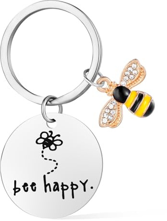 Mabor Biene Taschen Anhänger, Bee Happy Schlüsselanhänger Biene, Bee Happy Bienen Anhänger, Geschenke für Freunde Bag Charms Damen Tasche Bienen Geldbörse Handtasche Rucksack