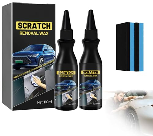 Vernis à Froid Pour Voiture,100ml Efface Rayure Profonde Voiture,Rayure Voiture Carrosserie,Efface Rayures Carrosserie De Voiture Pour Rayures De Peinture,Les Tourbillons,Abrasions,Avec éponge(2)