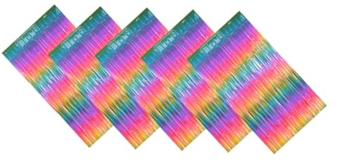 Cabilock 5 Piezas Cortina de Franjas Metálicas de Color Gradiente para Decoración de Fiesta Fotográfico para Bodas Compromisos Cumpleaños y Celebraciones de Días