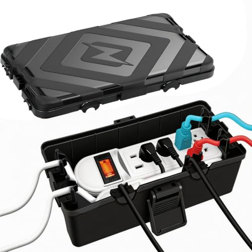 Medium elektrisk låda för utomhusbruk (10,6 x 15 x 9,7 cm), IP54 väderbeständig anslutningsbox med 6 kabelingång, väderbeständig anslutningsbox för timeruttag, pluggar, uttag, högtidsbelysning