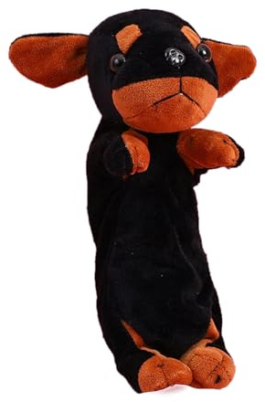 TENYELE Plüsch-Federmäppchen mit Cartoon-Hund, großes Fassungsvermögen, Stifttasche, Make-up, schönes Tier, Schule, Bürobedarf, große Kapazität, Cartoon-Hund, Stift für Schule, Büro, Schwarze Bohnen