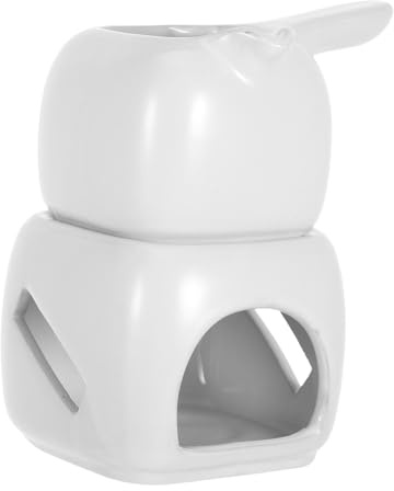 BAZEITFLOW Sciogli Cioccolato in Ceramica Bianca Resistente per Fonduta a Casa, Fornello per Dolci Fondenti e Utilizzo Domestico Pratico e Durevole