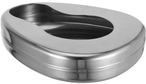 GARVALON Bettpfanne Nachtfreundlicher Funktion und mit Ergonomischem Design Edelstahl für Bettlägerige Männer in Krankenhäusern und Pflegeheimen