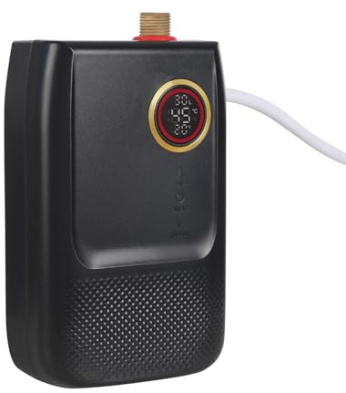 Elektrischer Durchlauferhitzer, 5500 W, Mini-Durchlauferhitzer ohne Tank 220 V, LED-Anzeige und Trockenschutz, wirtschaftlich und kompakt, für Waschbecken, Küche und Badezimmer (Schwarz)