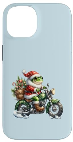 Santa Frog en Moto Xmas Motocicleta Carcasa para iPhone 14