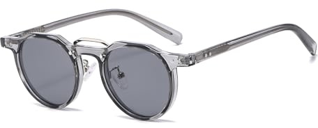 LJCZKA Retro Runde Sonnenbrille Herren Damen Klein Rund Modische Sonnenbrille Vintage Brille 90er mit UV400 Schutz
