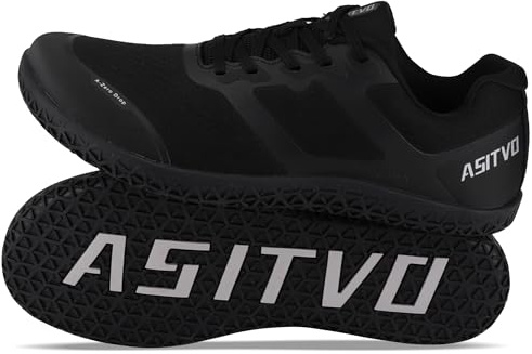 ASITVO Men's Minimalist Wide Toe Box Barefoot Zero Drop Shoes Sneakers Size 13 Width Trail Running Hiking Walking Black 47