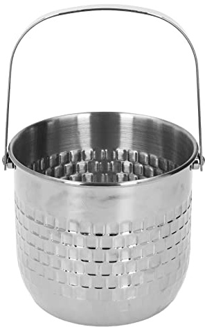 WAHEWUD Secchiello per il Ghiaccio, Secchiello per il Raffreddamento del Vino Doppio Strato Robusto in Acciaio Inossidabile di Pregevole Fattura Liscio Facile da Pulire, Vaschetta (Argento)