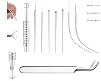 YAYNO 16G 18G Ear Piercing Taper Piercing Aghi Piercing Cono Palla Grabber Strumento per Cambiare Gioielli Acciaio Inox Threadless Inserimento Pin Filo Body Piercing Kit Orecchio Naso Labbro Pancia